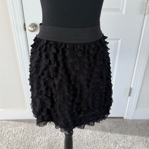 Black ruffle skirt